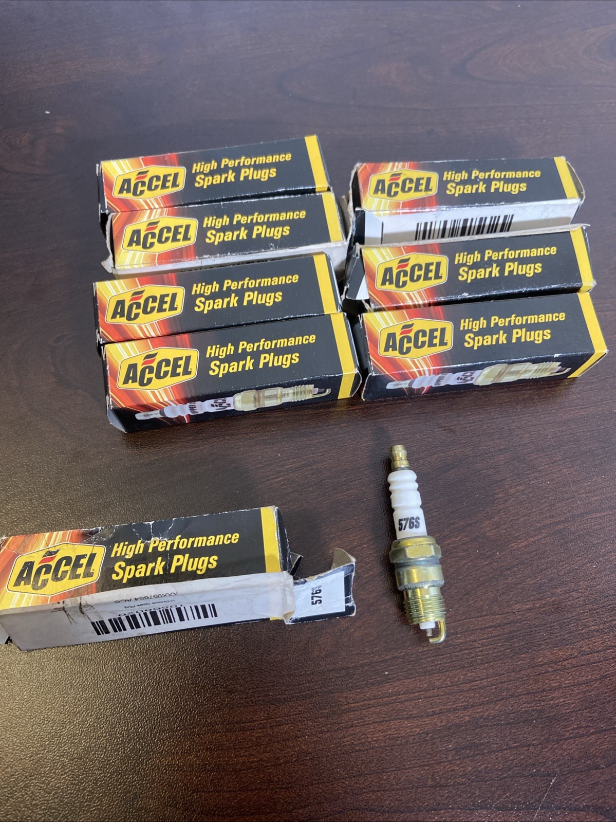 Pack of 8 Accel 8199 Performance Spark Plug 576S 14mm Thread Size Tapered Seat