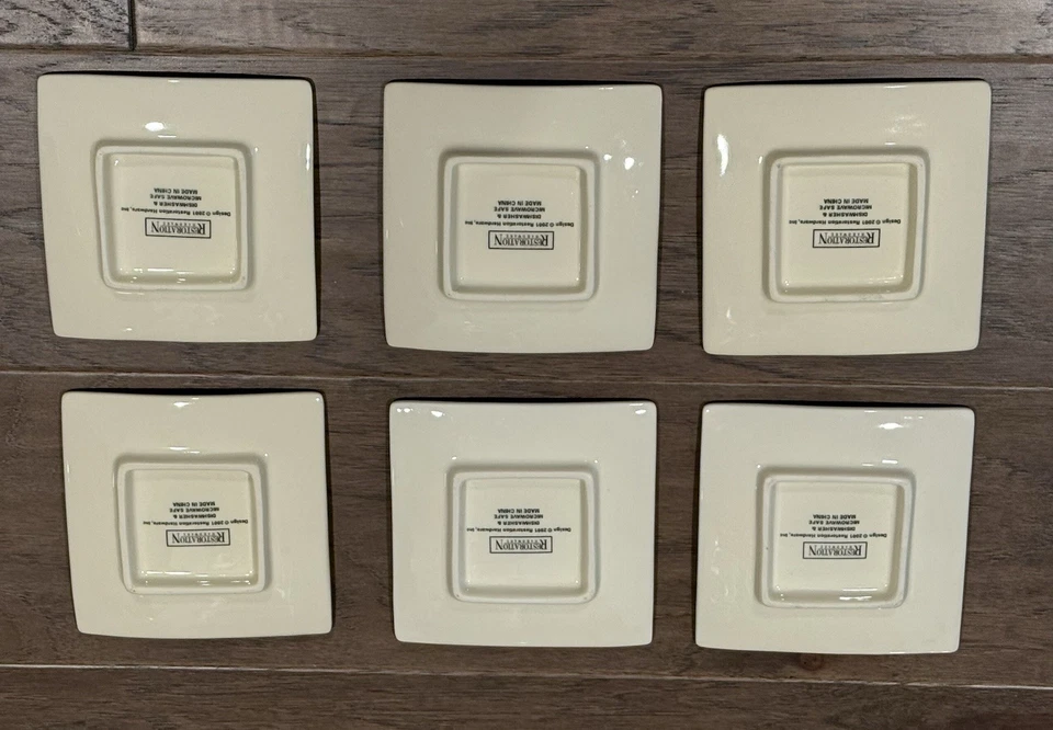 Vtg 2001 Lucky Appetizers Dice Plates Set 6 Pcs By Restoration Hardware - Image 2 of 4