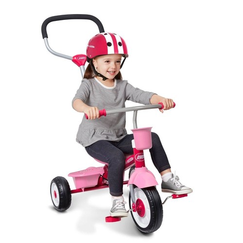 Radio Flyer Adjustable Toddlers Kids Trike Pink 4-in-1 Stroll Canopy - Picture 17 of 24