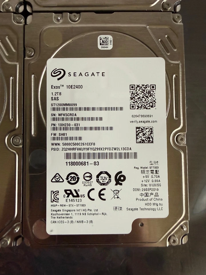 4x Seagate Exos 10E2400 1.2TB 10K SAS 12Gb/s 2.5" Enterprise HDDs – Tested Lot 1 - Image 2 of 2