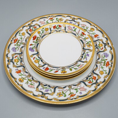 DAMAGED Christian Dior Renaissance Dinner Plate & 3 Bread Plates- FREE USA SHIP