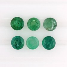 COLOMBIAN EMERALD 1.5 MM ROUND CUT EARTH MINE 10 PIECE SET F-3614 A TREATED GEM