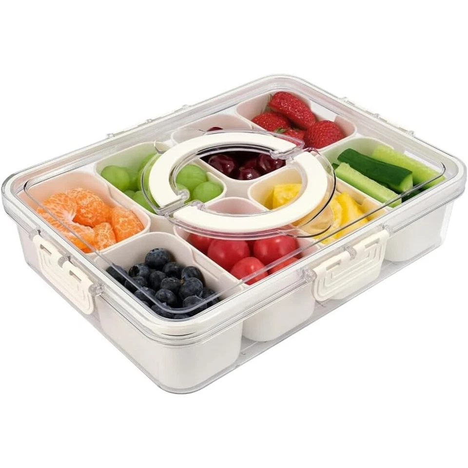 Snackbox mit 8 Fächern & Deckel – Serviertablett, Gewürzbox, Küchenorganizer - Bild 2 von 4