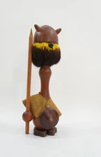 Viking Wood Fur Figure MCM Danish Folk Art Nordic Scandinavian Donk RB388