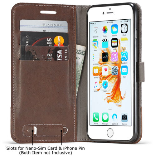 Canvas Leather Magnetic Flip Stand ID Wallet Card Case Cover For Cell Phones - Picture 29 of 35