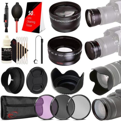 Ensemble complet de filtres et de capot d'objectif pour objectifs Nikon AF-S 18-55 mm et 55-200 mm VR - Photo 1 sur 11