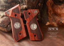 KSD Brand Beretta 92FS, 92A1, 92G, 92D, 96, M9 Compatible Rosewood Grips Diamond