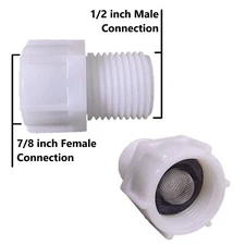 Filter Screen Adapter, 7/8" Female to 1/2" Male Pipe Thread by NuFlush, (2 pack)