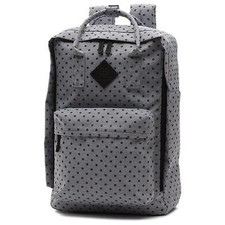 Vans Off The Wall Icono Square Gray Polka Dot Laptop Backpack New NWT