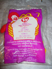 Vintage McDonald's-TY Beanie Babies 7- Strut the Rooster w/ TT Error