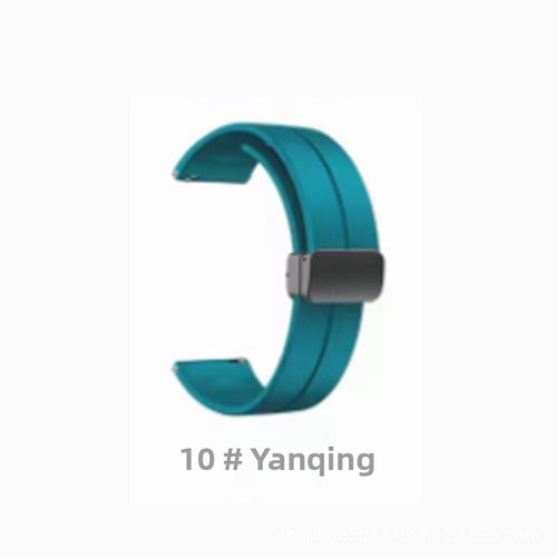 Premium Magnetic Silicone Folding Buckle Watch Strap Band 18 20 22mm Waterproof - Picture 25 of 27