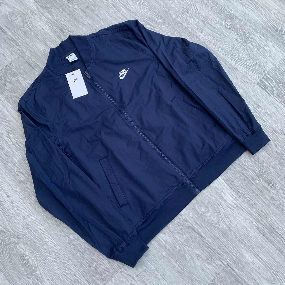 Nike Woven Cargo Zip Essentials Bomber Track Jacket - Midnight