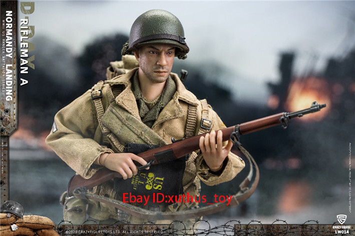 In Stock Crazy Figure 1/12 LW014 Normandy WWII US Army Ranger