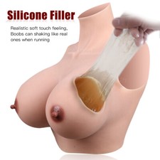 Anzi Breastplate Silicone Breast Forms C-H Cup Fake Boobs Tits for Crossdresser