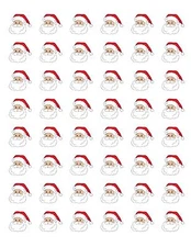 48 SANTA CLAUS CHRISTMAS ENVELOPE SEALS LABELS STICKERS 1.2" ROUND