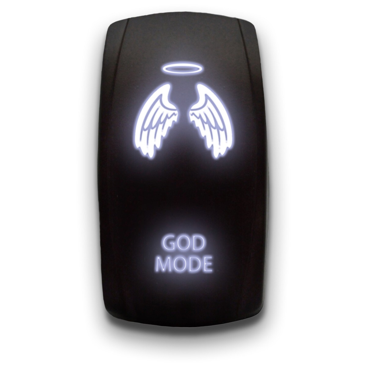 GOD MODE] Laser Etched 5-Pin ON-OFF DPST Rocker Switch, 20A, White