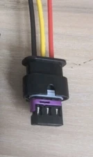 Assembled Harley Davidson 69201406 OEM 3 Wire Flat Connector Plug NMCON-03P