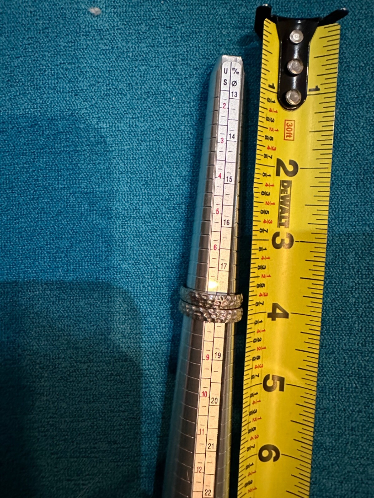 sterling silver hammered stack rings - image 1