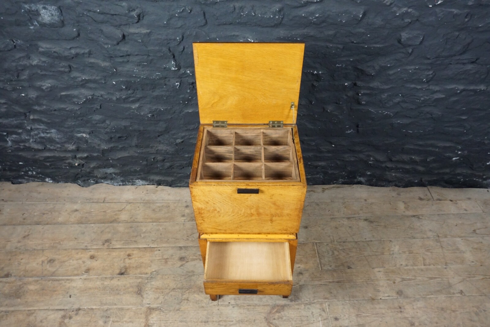 Vintage Wooden Sewing Box Hand Made by Prisoners of War Storage