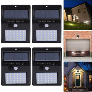 4er Solarleuchte 30 Led Solar Lampe Mit Bewegungsmelder Gartenlicht Wandleuchte Ebay