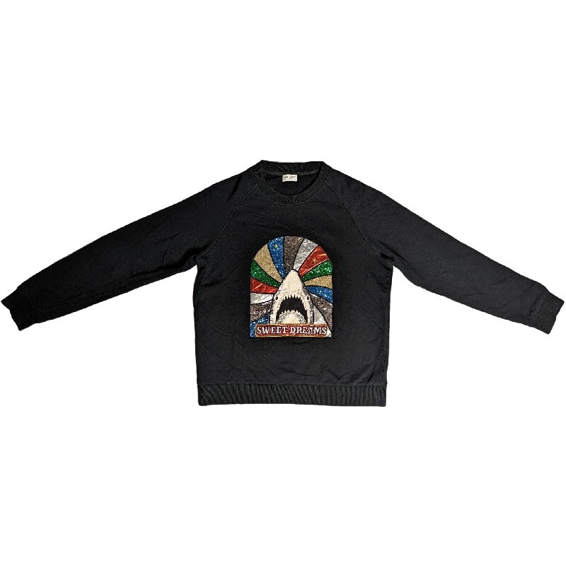 YSL Saint Laurent SS17 Felpa Sweet Dreams Nera squalo S