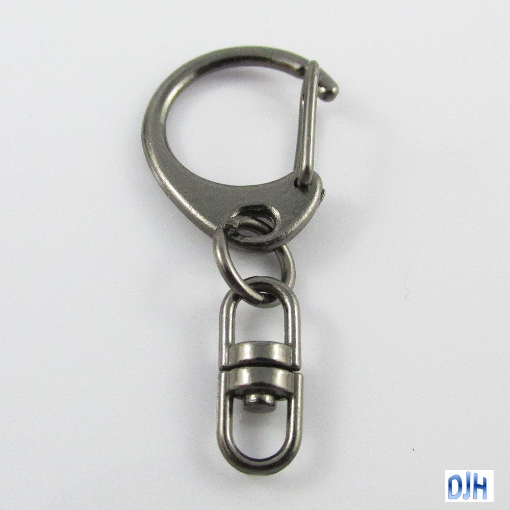 Bulk C Clip with Swivel Key Ring Keychain 18x40mm Silver or Gunmetal ...