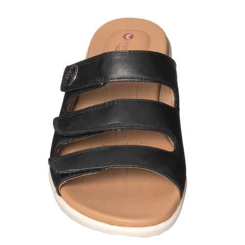 NIB Clarks Women's Un Reisel Myra Leather Slide Sandals, 7.5 M, Black - Picture 4 of 5