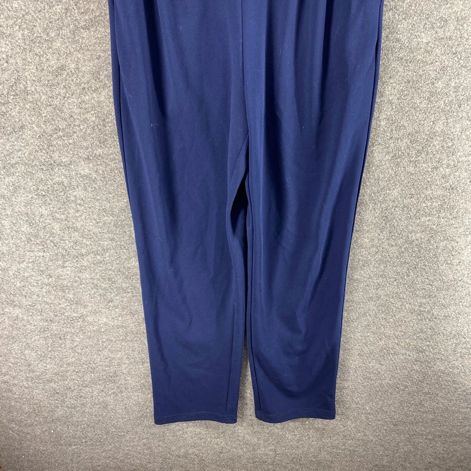 Macacão Tahari Feminino 8 Azul Zíper Manga Curta Decote Redondo Magro Casual Sólido - Imagem 4 de 4