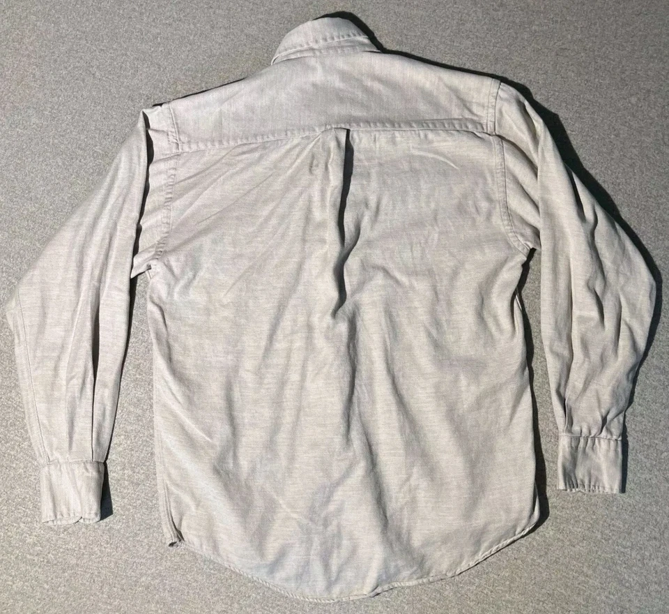 Burberry London Button Down Shirt Men’s Size Small Beige Cotton Casual - Image 2 of 4