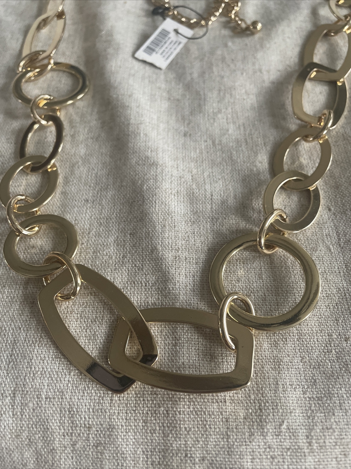 CHICO'S Statement Gold Tone Geometric Necklace 73… - image 3