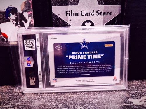 2017 Donruss Optic Deion Sanders AKA Blue Prime Time Holo Prizm PSA 9 #2x/149 - Picture 2 of 2