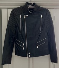 Polo Ralph Lauren Black Leather Biker Jacket - Size M - Hardly Worn