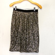 Silver Sequin Skirt Small Black Stretch Party Club Midi Pencil Allover Maurices