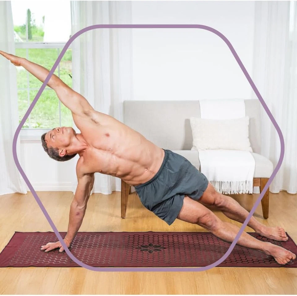 Non-Slip Hot Yoga Towel Mat - Sweat Absorbent Microfiber Suede & Double Sided Gr - Изображение 4 из 4