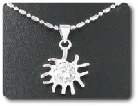 Diamant Cz AnhäNger 6 Mm WeißGold 18 K.