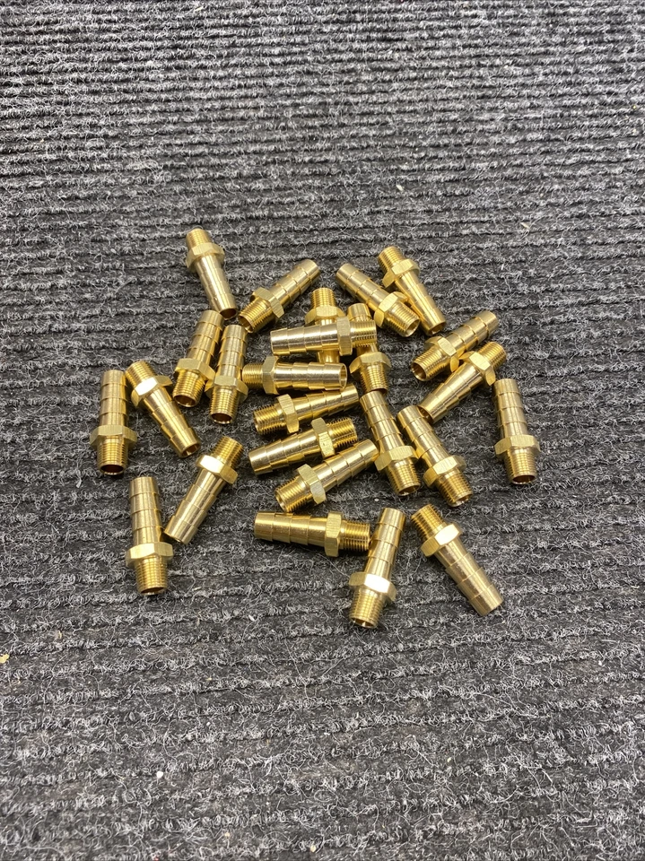 Lot of 25 Parker Type 125HBL-6-2 Brass Hose Barb 3/8" To 1/8" MNPT - Image 2 of 4