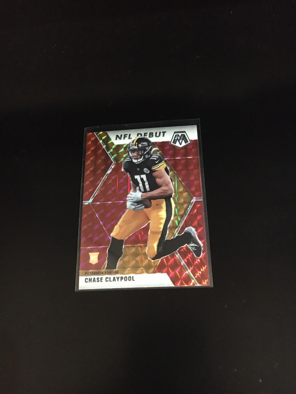 2020 Panini Mosaic Football Chase Claypool RC NFL Debut Red Mosaic Prizm