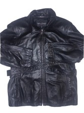 Vintage Wilsons Womens Sz Xl Black Leather Jacket Motorcycle Pockets Thick 1985