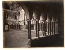 Italie, Napoli, Convento dei Cappuccini Vintage albumen print.  Tirage albumin