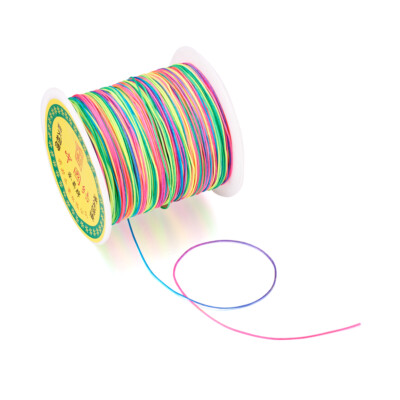 150 Meter Nylon Auffädeln Kordel 0,5 mm Bunt Geflochten Faden Makramee Schnur