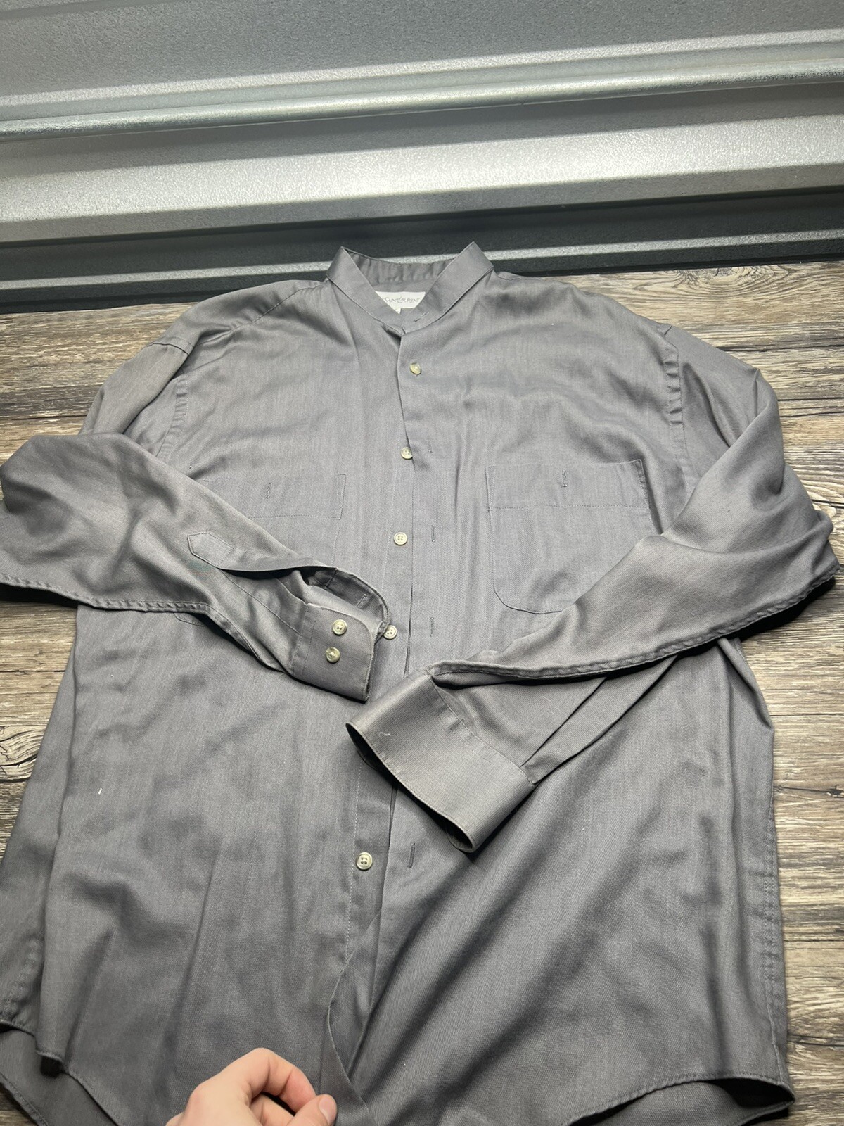 Camicia vintage Yves Saint Laurent grigio grande