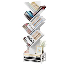 Tree Bookshelf Metal Base, 7 Tier Bookcase Storage, Floor Standing Bookshelf ...