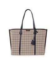 Tory Burch Perry Plaid Triple Compartment Tote