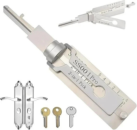 Key Decoder 2 In 1 Portable Lock Picking Set Hook And Pickup Tool Kit