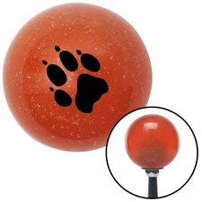 Black Paw Print Orange Metal Flake Shift Knob w/ M16x1.5 Insert Shifter Auto