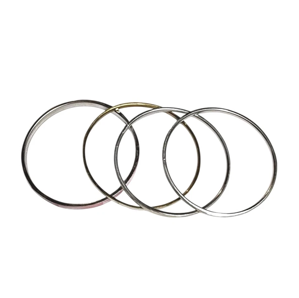 Pink & White Abalone MOP Shell Inlay Bangle Bracelets Lot of 4 Retro Costume GUC - Image 3 of 4