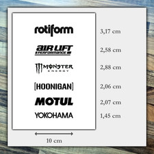 Aufkleber Set Sponsoren Sticker Tuning Auto Seitenschweller 3 cm
