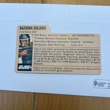 GI G.I. JOE FILE CARD - BAZOOKA SOLDIER ZAP  - Hasbro vintage ARAH