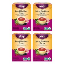 Yogi Tea Spiced Blackberry Focus Tea - 16 Tea Bags per Pack 4 Packs - Organ...