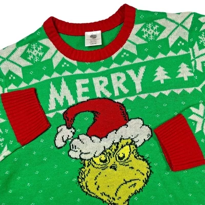 The Grinch Ugly Christmas Sweater Men's L Merry Grinchmas Holiday Party Festive - Image 1 of 4